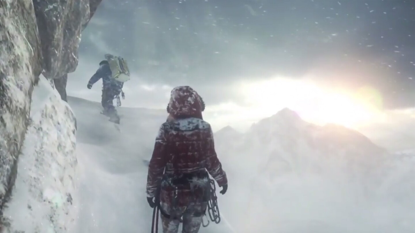 Microsoft showed an impressive gameplay demo of Rise of the Tomb Raider, showing protagonist Lara Croft on a treacherous ice climb