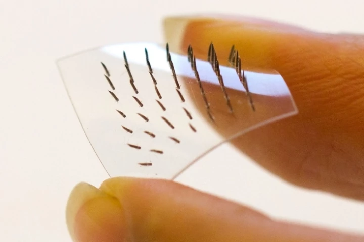 The team says this is the first time these materials have been scientifically tested in a microneedle array