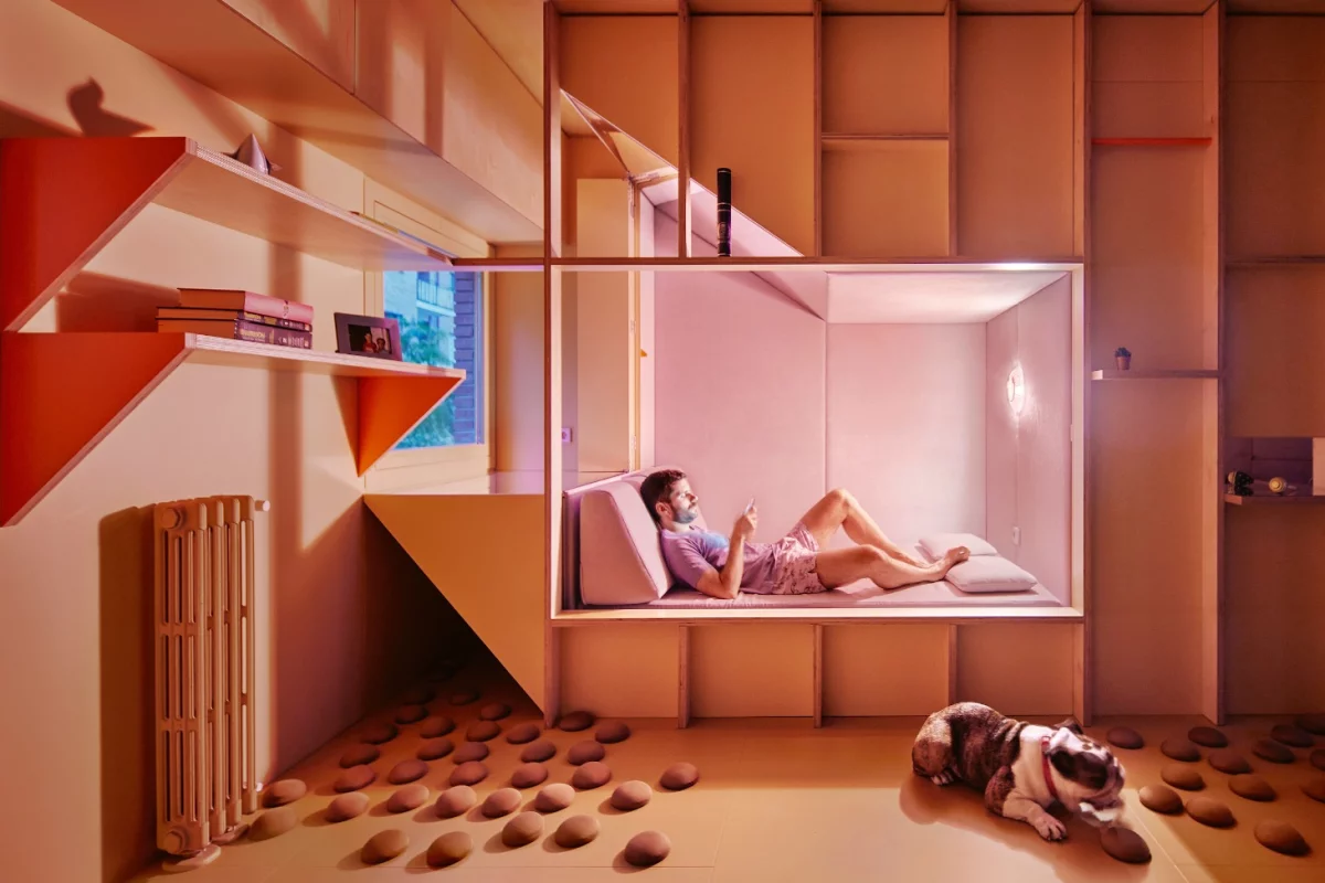The recently-completed Madrid apartment has a total floorspace of 46 sq m (495 sq ft)