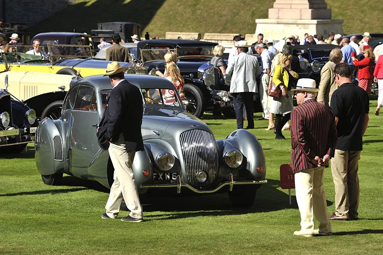 Chaps inspecting the 1938 Bentley 4.5 litre Embericos Coupe