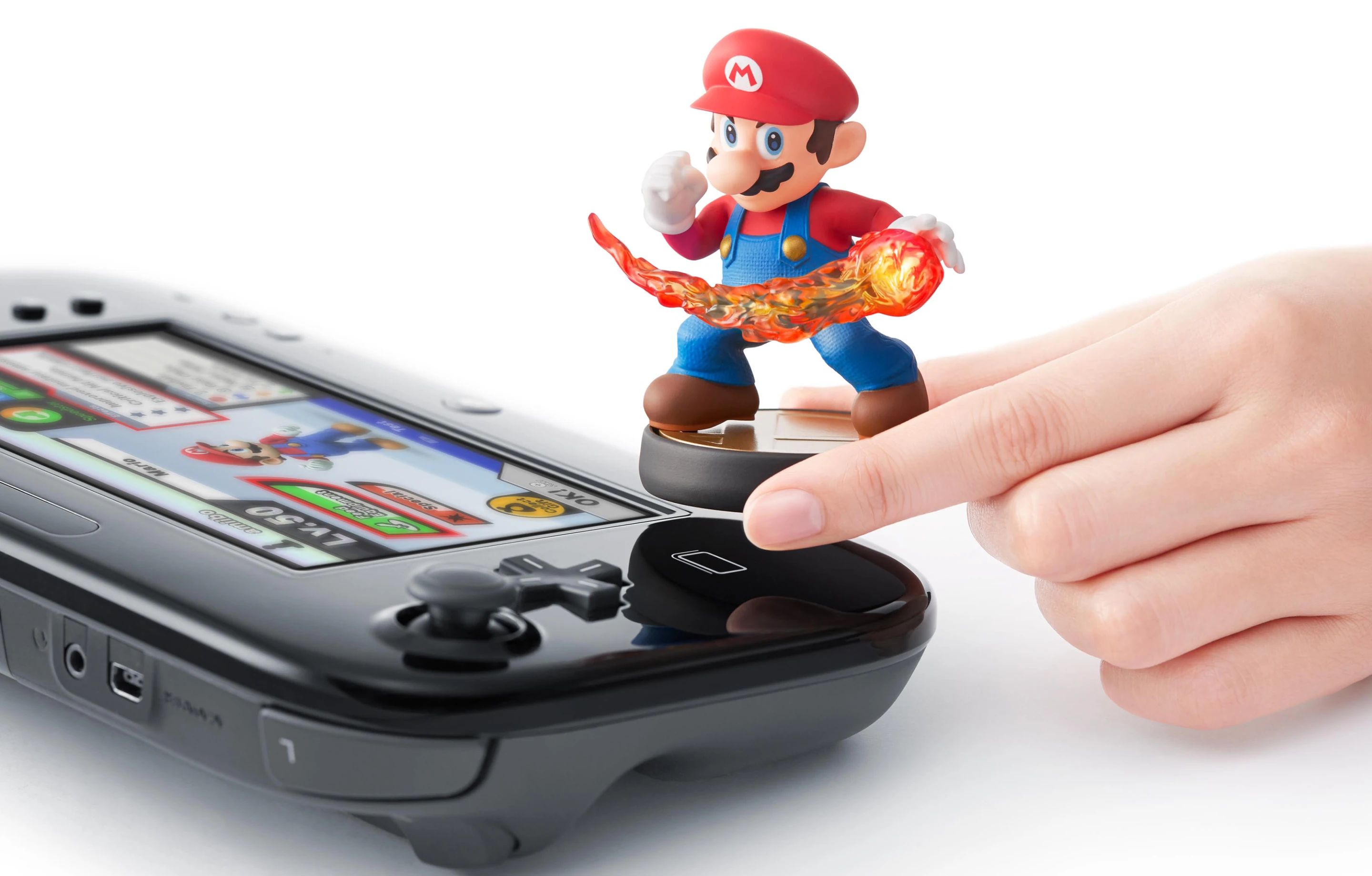 Nintendo Amiibo can be placed on the NFC point on the Wii U gamepad or New 3DS, or using an upcoming adapter with older 3DS and 2DS