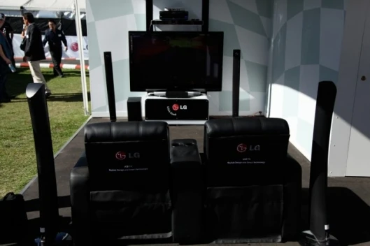 LG's HB954WA 5.1 surround system with Blu-ray at the F1GP