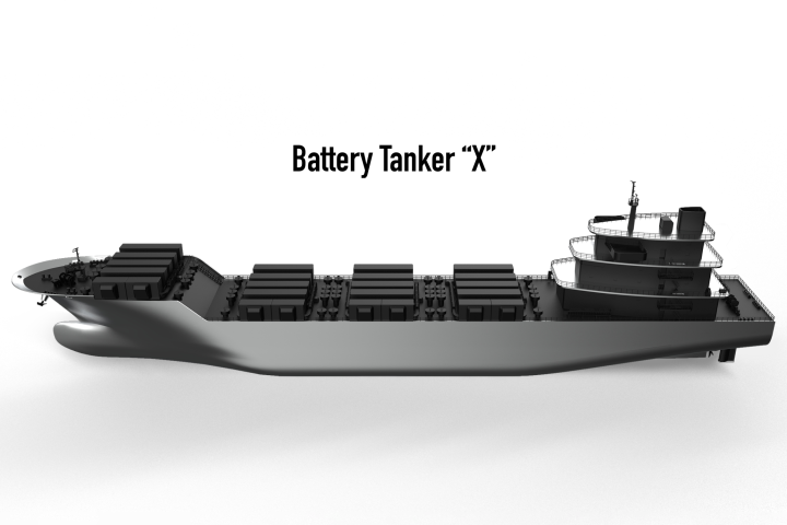 PowerX is preparing to build a battery-powered ship full of batteries to transport clean electricity in 2026