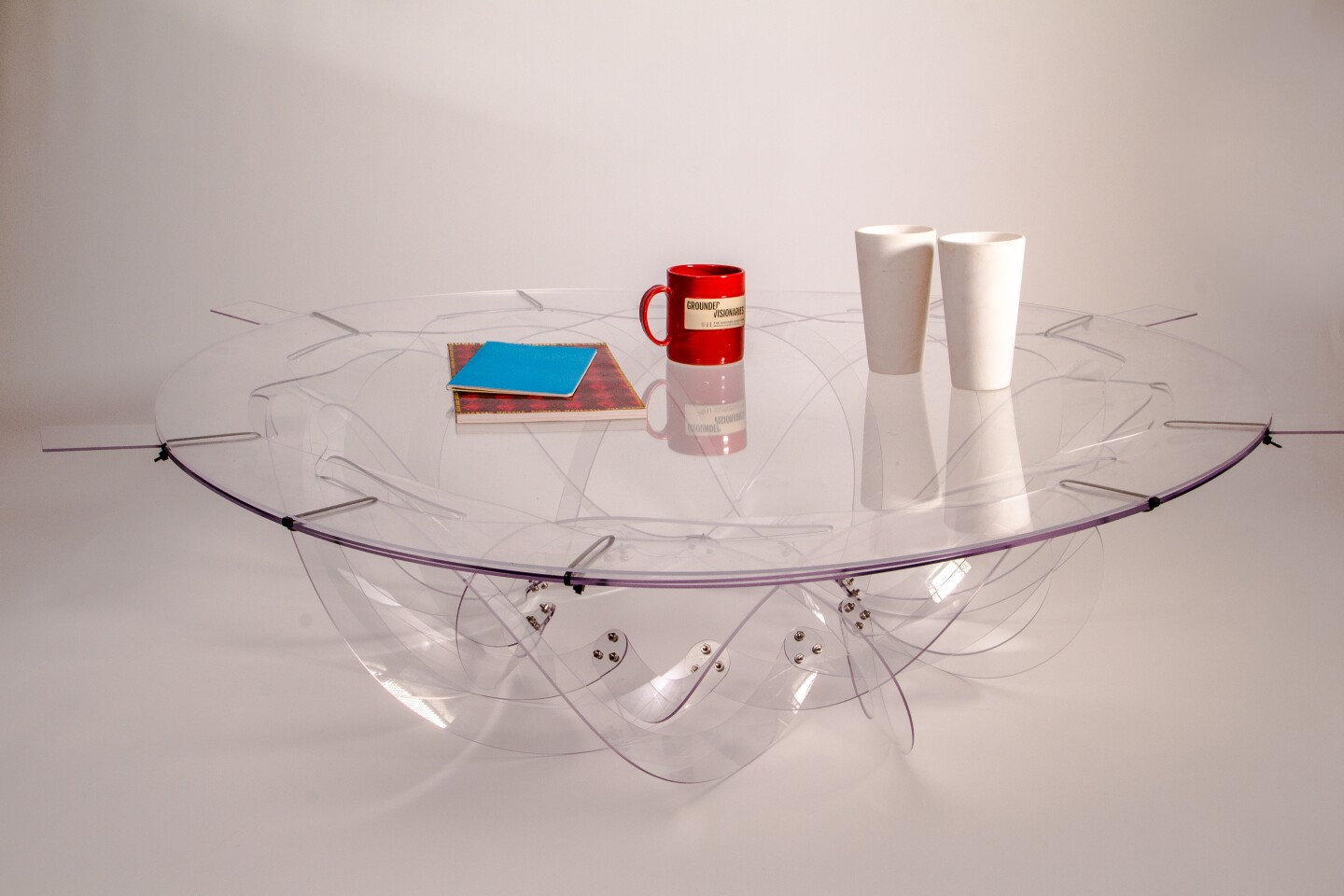 The Kiriform coffee table, with its legs extended
