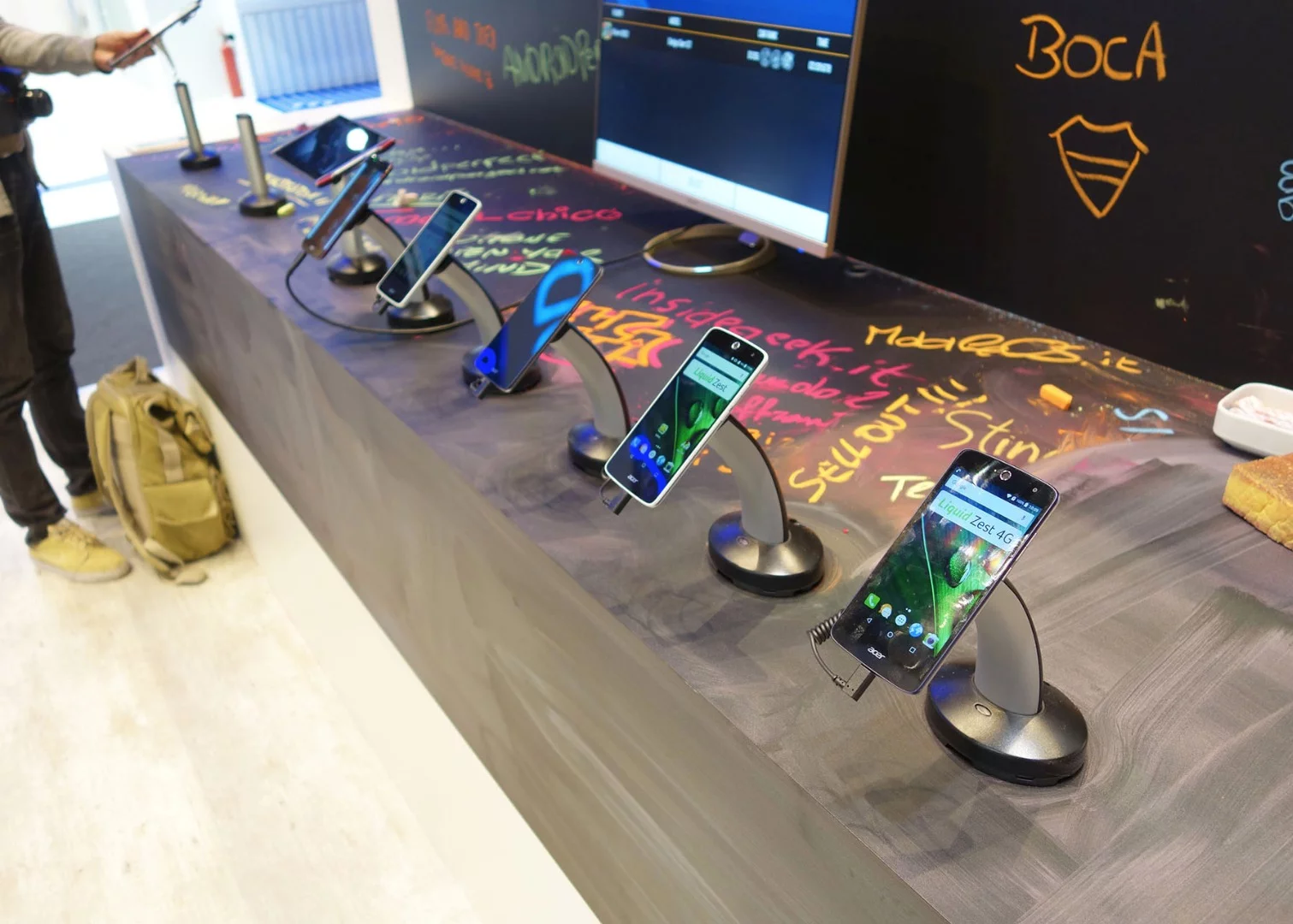 The show features 9 huge halls packed with company booths and stalls: this is part of Acer's