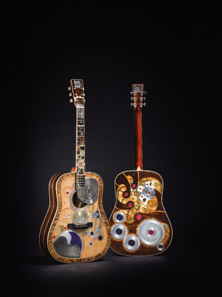 Created in partnership with Pennsylvania's RGM Watch Co, the body of the one-off custom has been based on the company's D-45 acoustic