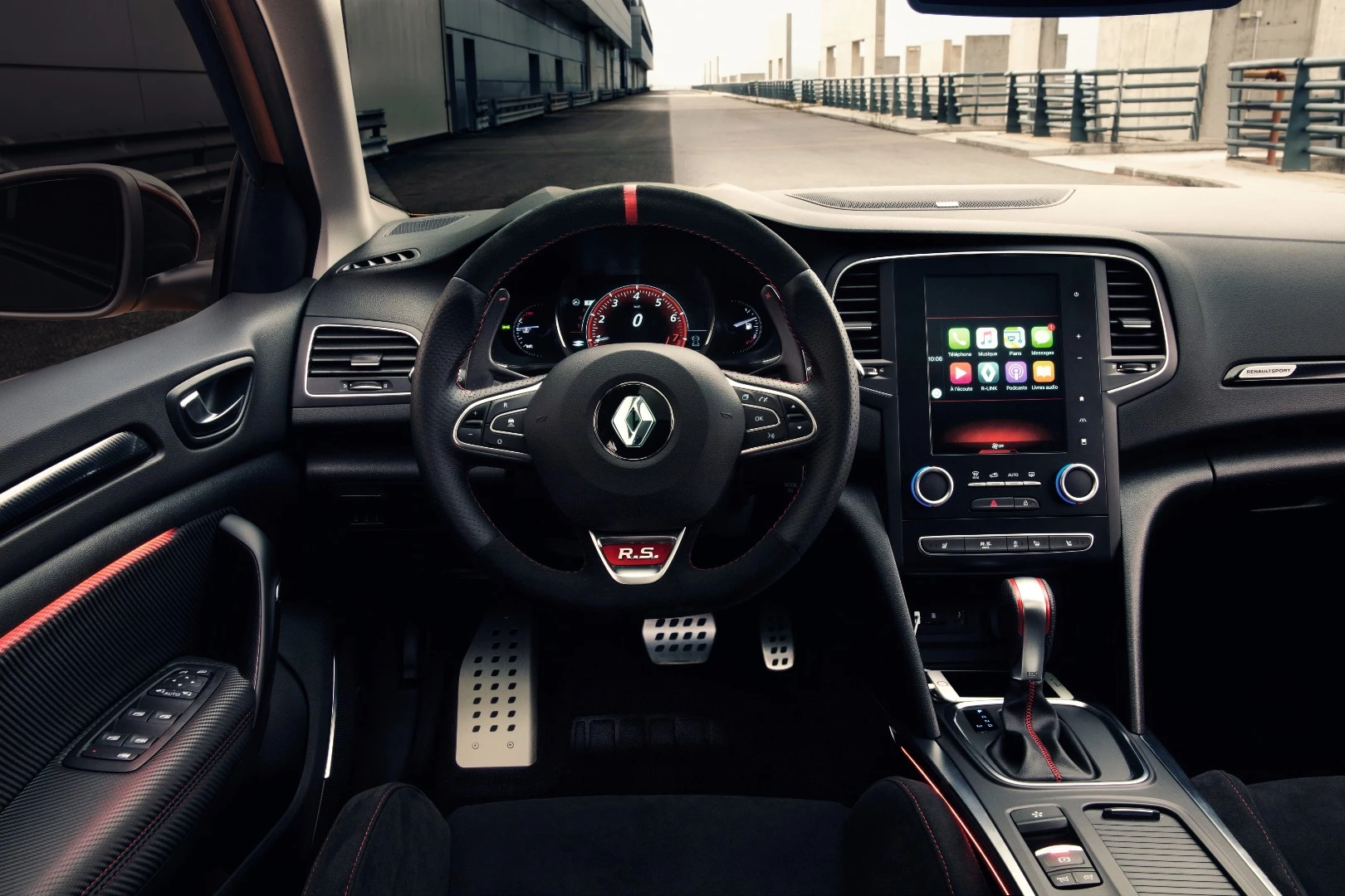 Behind the wheel of the R.S.