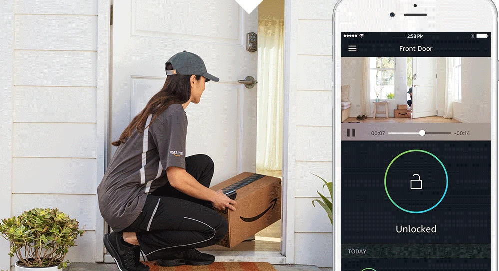 Users of Amazon's Key service can watch on in real-time through the Cloud Cam or review the video afterwards