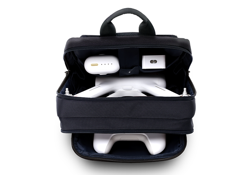 The gimbal and camera can be detached and landing gear can be folded up for easier transport