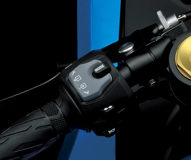 The left handlebar switch module controls almost all the functions of the electronics on the 2017 Suzuki GSX-R1000/R