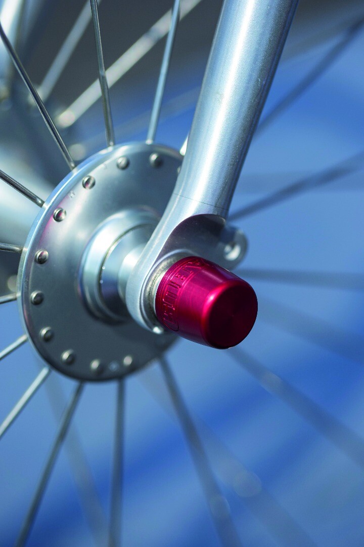 As long as the bike stays upright, the NutFix caps cover the nuts, making them inaccessible