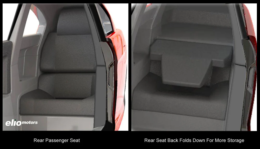 The seats fold to provide a bit of cargo space