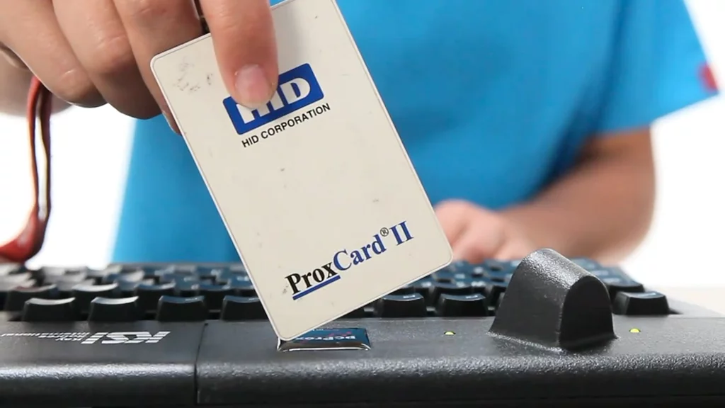 KSI's SonarLocID Keyboard also includes a proximity badge reader