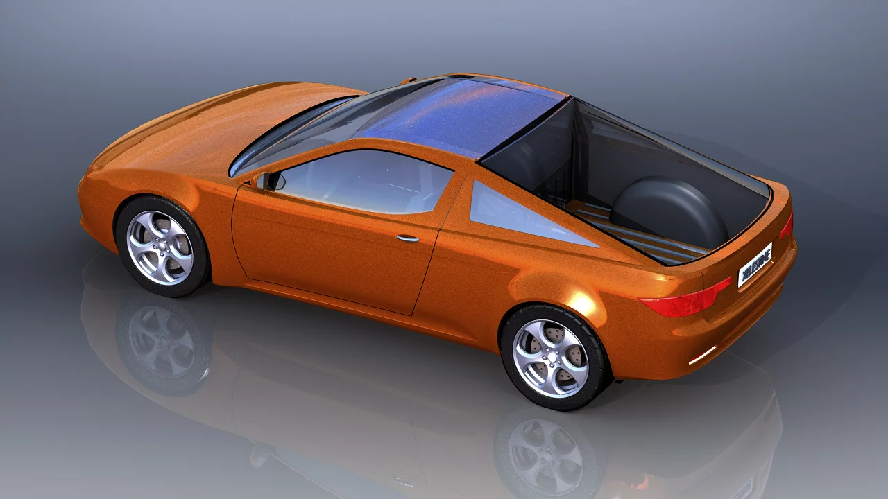 Xelestine's transformable sportscar concept in pickup mode