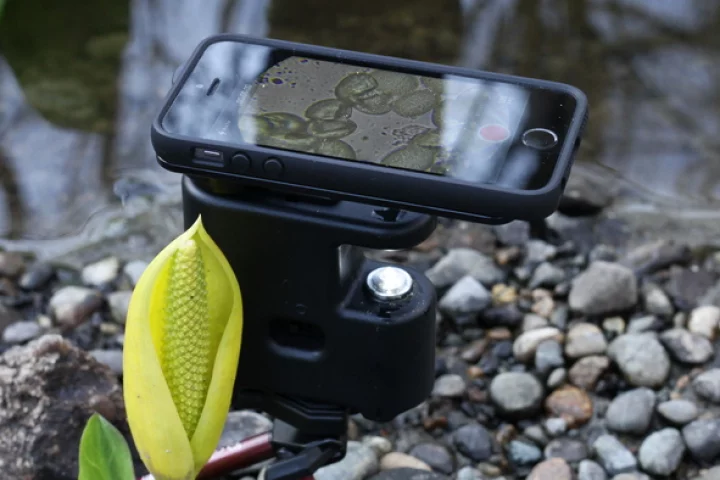 The MicrobeScope is a mini microscope designed for use with the iPhone
