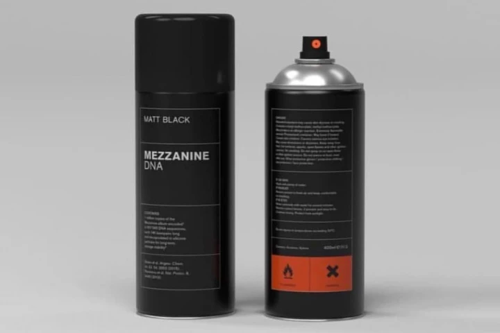 Spray cans containing around one million copies of the Massive Attack album, Mezzanine, stored in DNA
