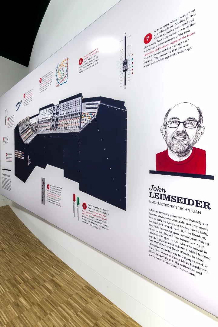 Former keyboard player for Iron Butterfly & Spencer Davis, John Leimseider, works on-site to conserve and restore electronic instruments like Stevie Wonder's TONTO