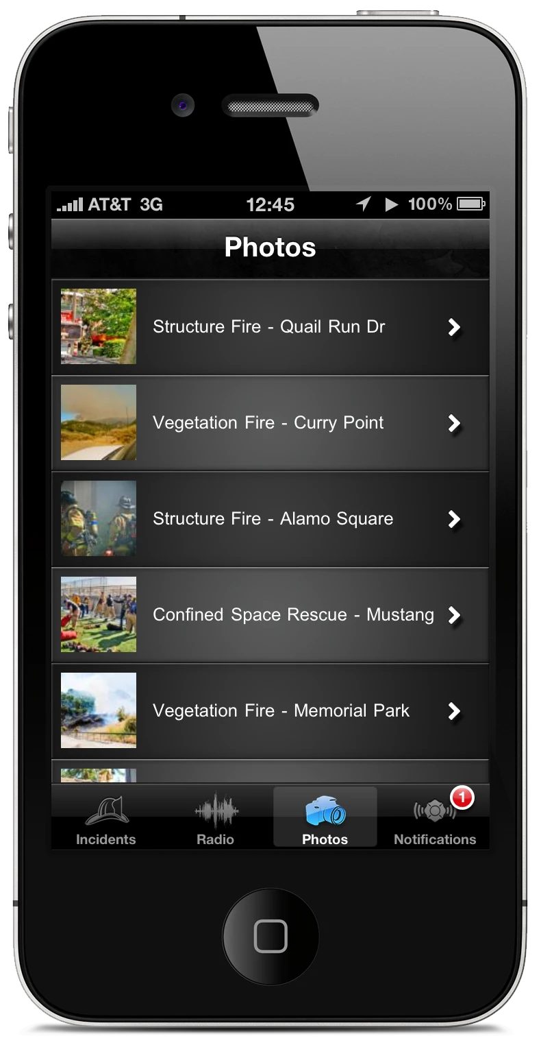 Users can also visit a photo library of noted incidents recorded by the Fire Dept