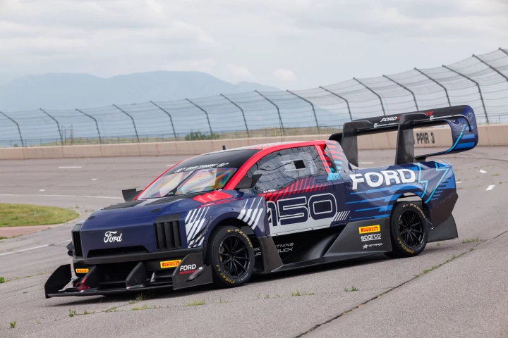 Ford is hoping that the F-150 Lightning SuperTruck demonstrator will best the record-setting time of 8:47.682 achieved by the electric SuperVan 4.2 and driver Romain Dumas at the 2023 Pikes Peak International Hill Climb