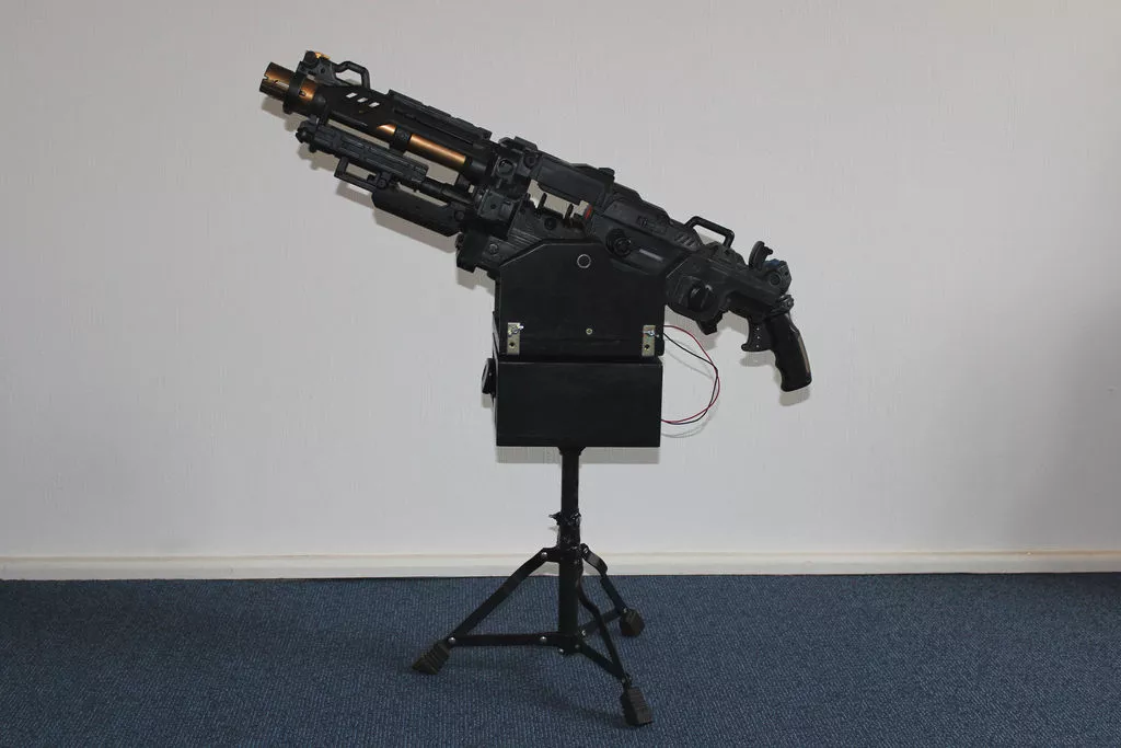 Luckily, the Nerf Vulcan already operates using an electric motor, so controlling the actual firing mechanism through a computer was just a matter of connecting it directly to an Arduino Uno and a laptop