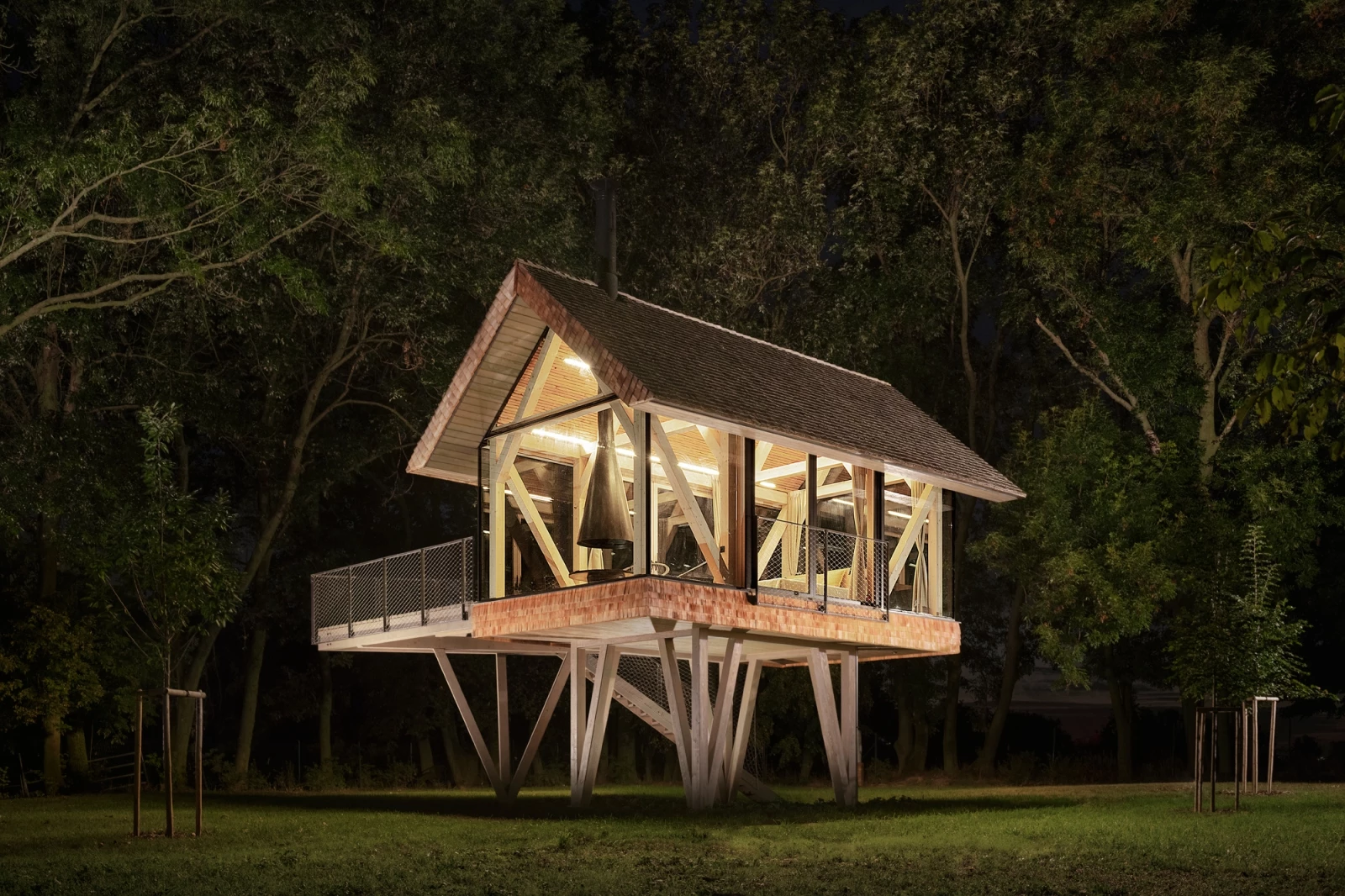 The living area offers a secure and intimate retreat, reminiscent of a bird's nest