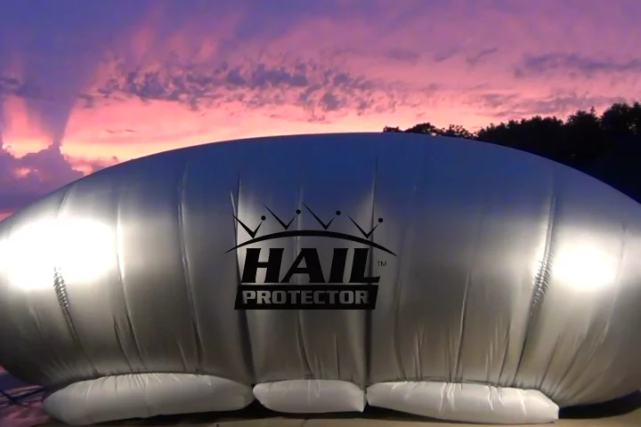 The Hail Protector inflates to protect against hail damage