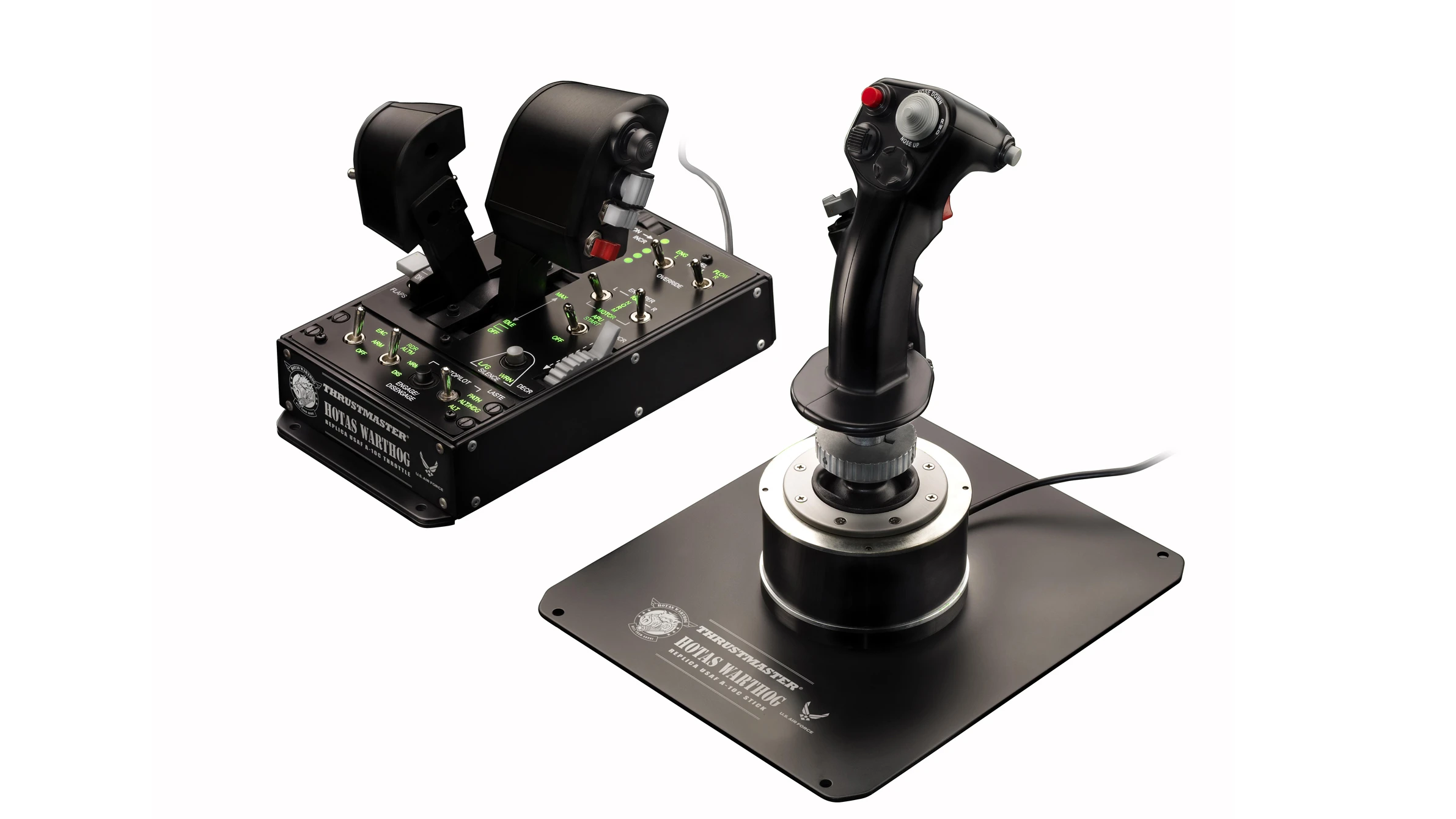 Thrustmaster's HOTAS WORTHOG flight simulation joystick and dual throttle system