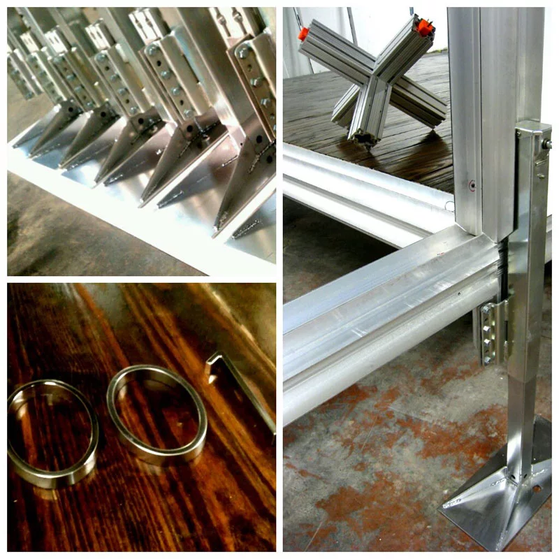 The aluminum framing slides together with structural insulated panels, which make up the floors, walls and ceiling