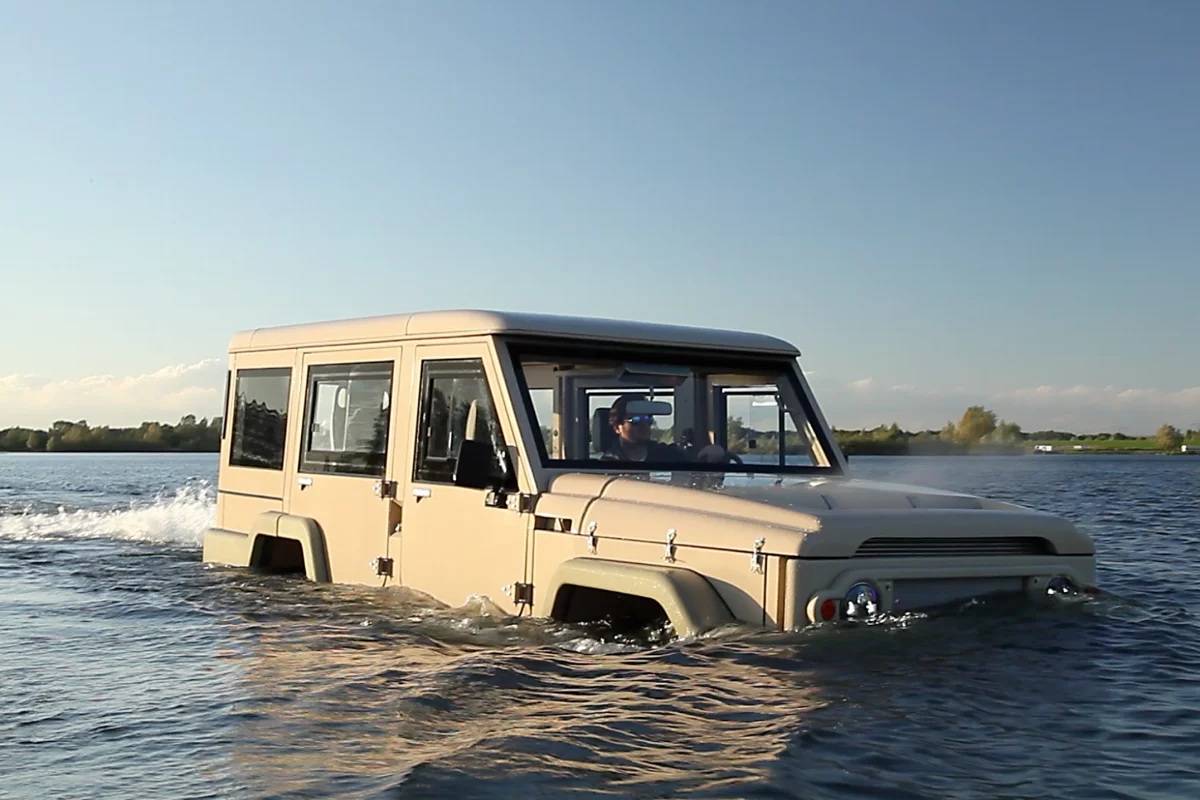 The Amphibicruiser 4-door amphibious SUV takes to the water