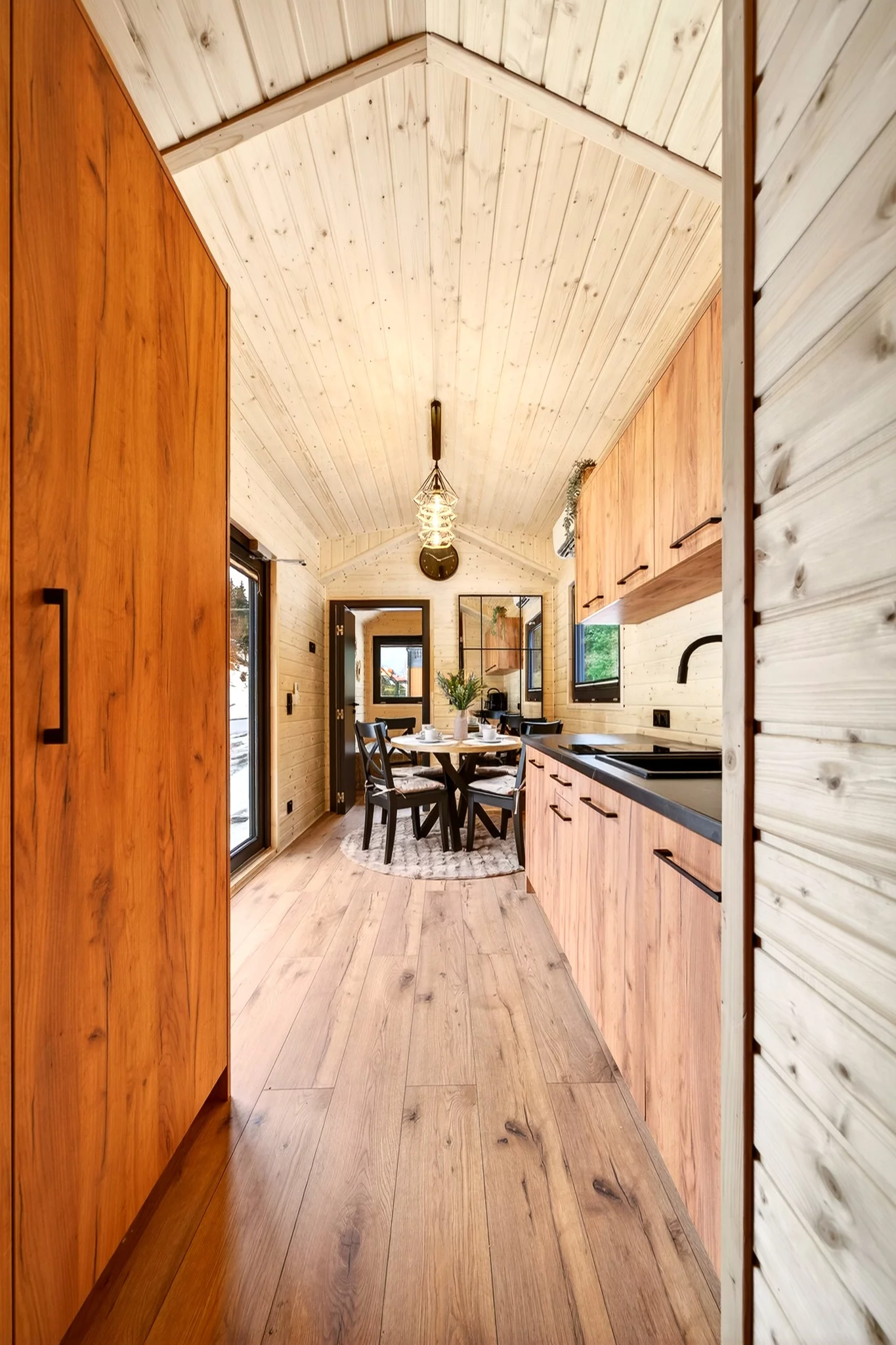 The Justine's interior is finished in Scandinavian spruce