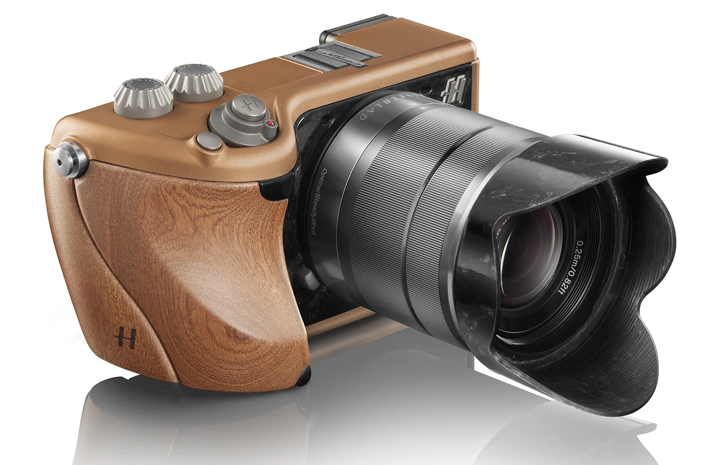 The Hasselblad Lunar collection includes a model with a mahogany grip