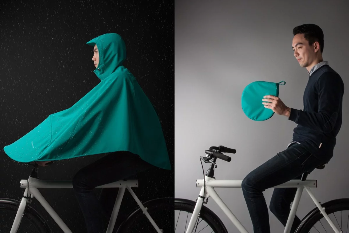 Vanmoof has designed the Boncho to pack away into its own compact carry pouch