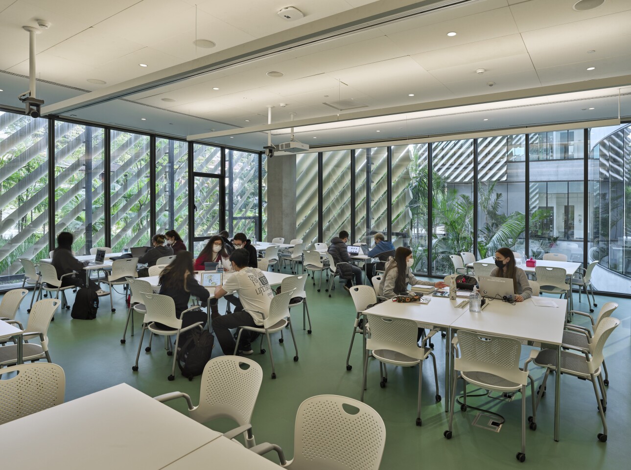 The Albert Einstein Education and Research Center measures 12,000 sq m (roughly 129,000 sq ft)