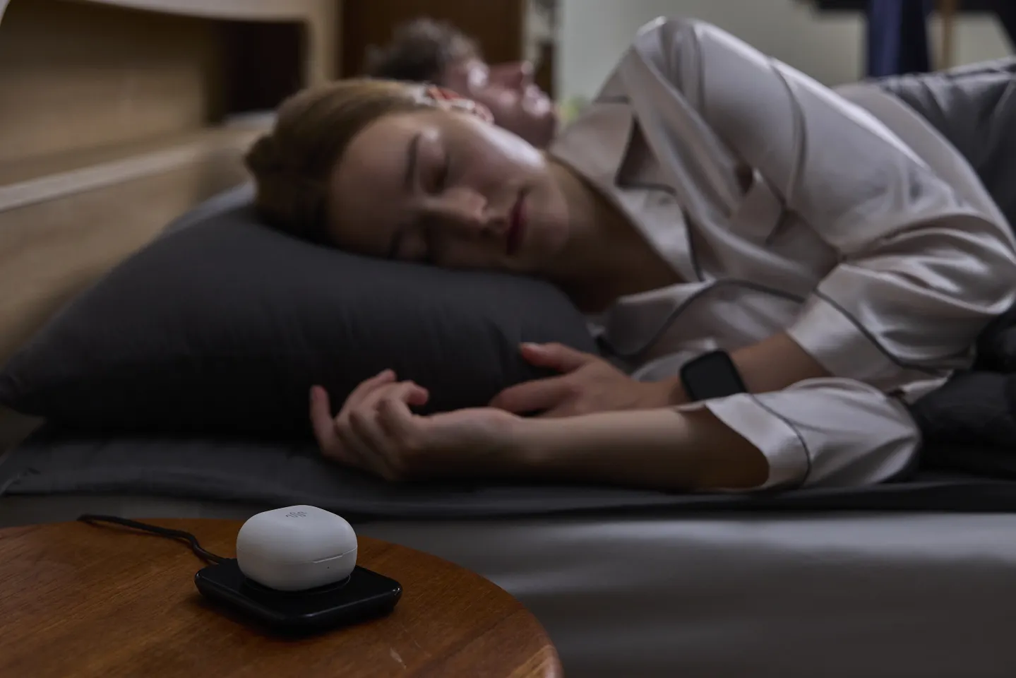 The charging case can top up the earbuds up to six times between charges, and can itself be juiced up via a wireless charging pad