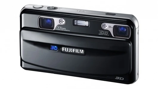 The Fujifilm FinePix Real 3D W1 takes two simultaneous images to create a 3D image