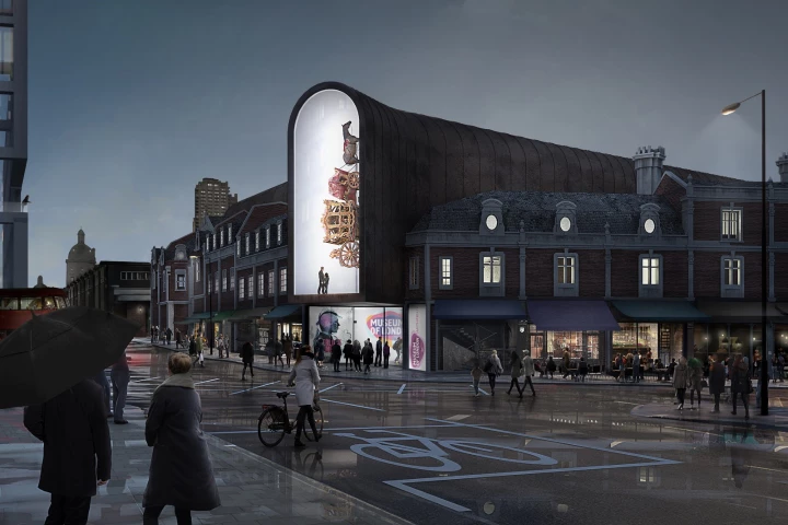 The BIG entry stands out from the crowd with its arched facade and large display