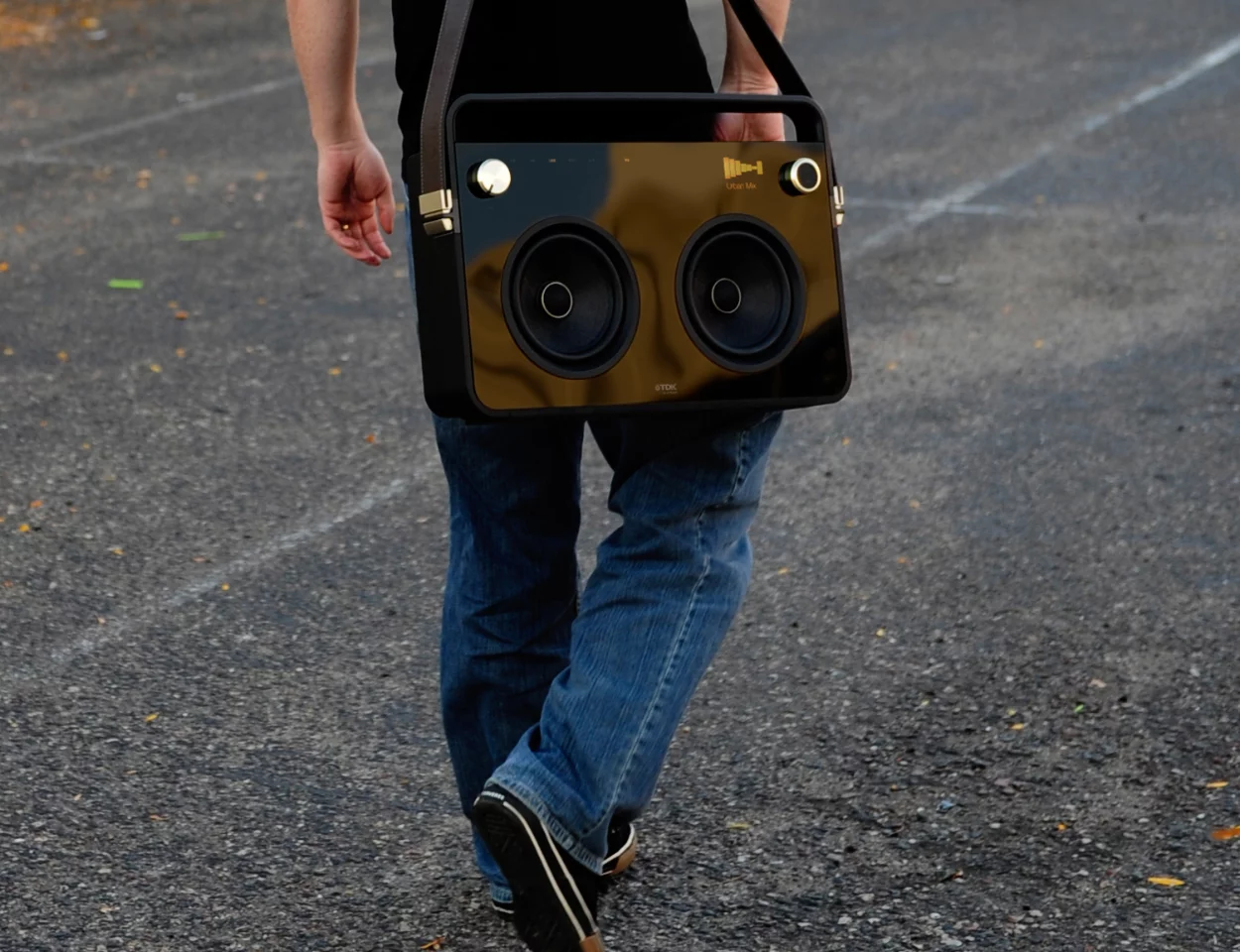 The two-speaker Boombox's full range output is rated at 20 Watts RMS