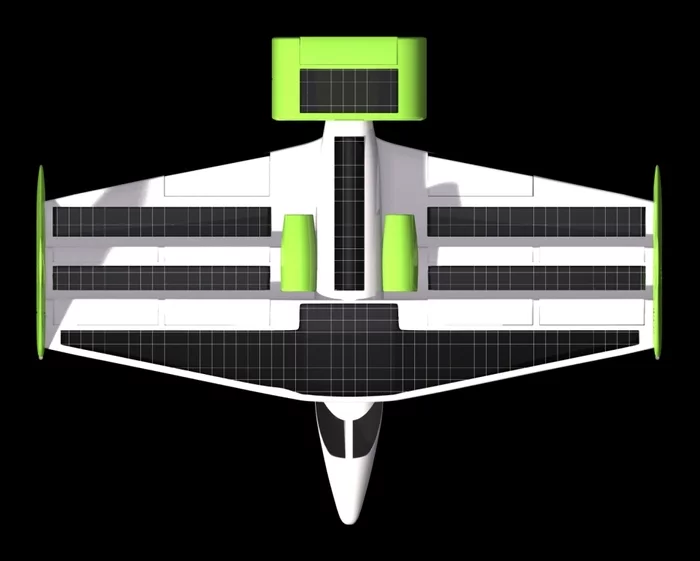 Solar panels are on the topside of all lifting surfaces (Image: Faradair)