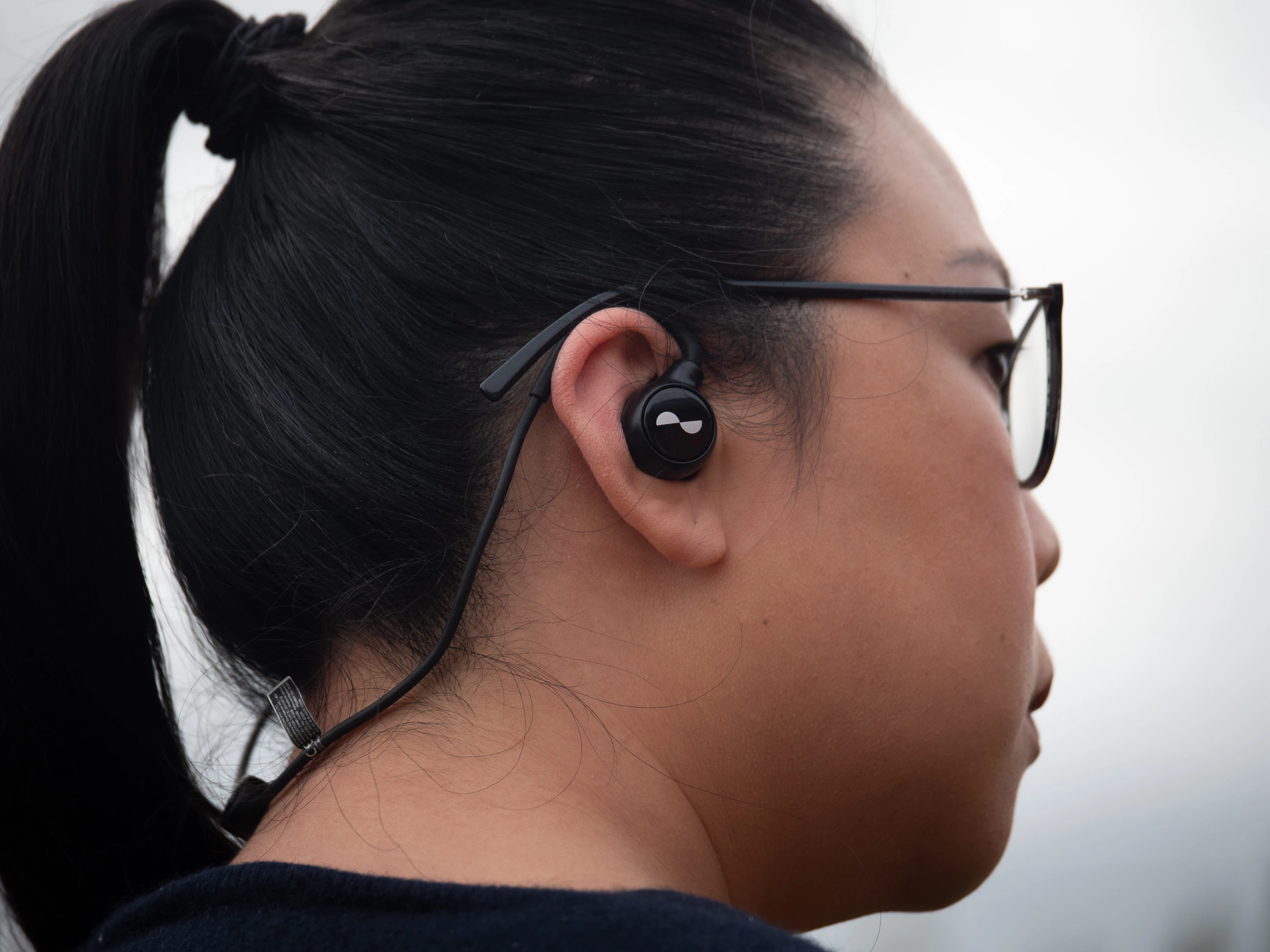 The Nuraloop plus a pair of glasses can be a fair bit of traffic over the ears, but nothing falls out