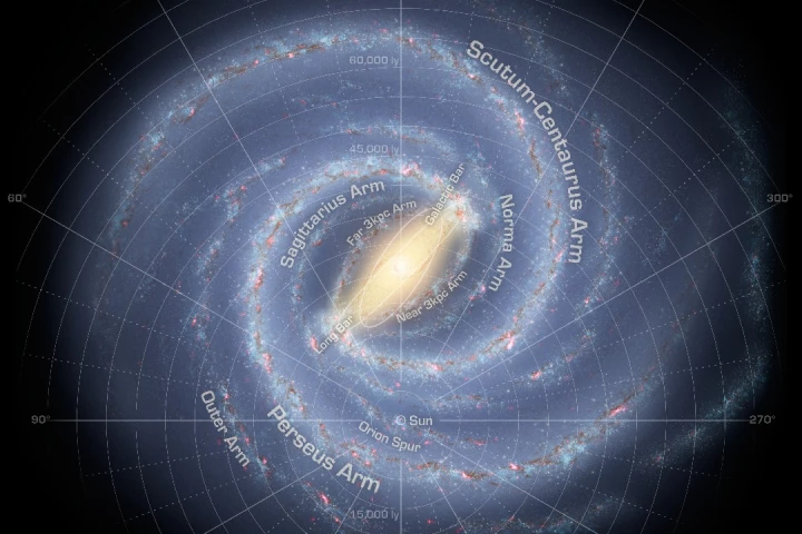 Artist's impression of the Milky Way rendered using the most up to date information available
