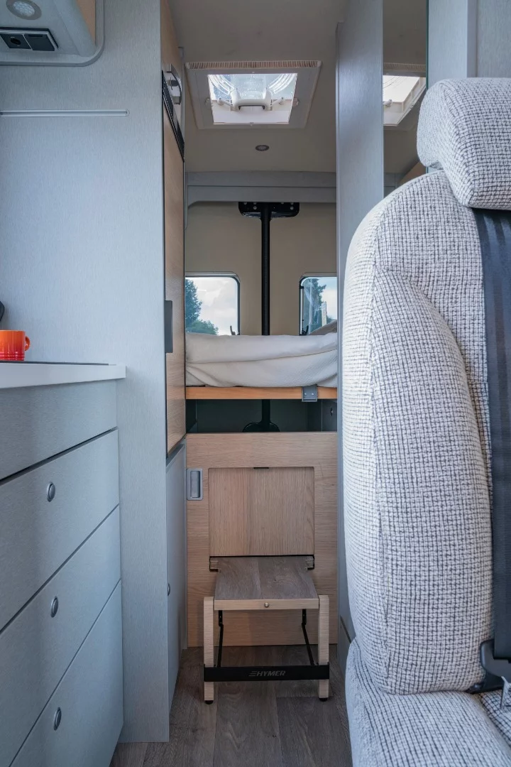 The rear bed area includes a new slide-away step for getting up and down