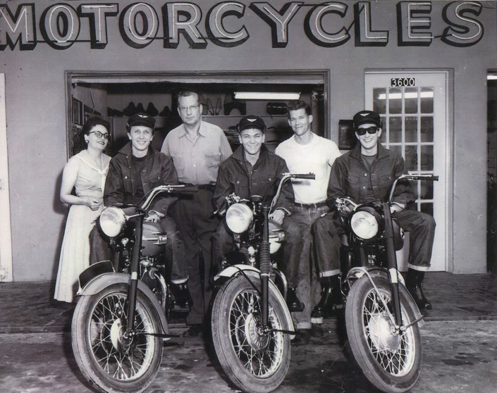 The Crickets were an overnight success. So "overnight" that when they went to buy Harley-Davidsons, they were shown the door. In the end, bass player Joe Maudlin bought a Triumph Thunderbird, drummer Jerry Allison chosea Triumph Trophy and Buddy Holly chose the limited-edition black and red Ariel Cyclone 650cc which sold at auction for US$450,000 on October 5, 2014