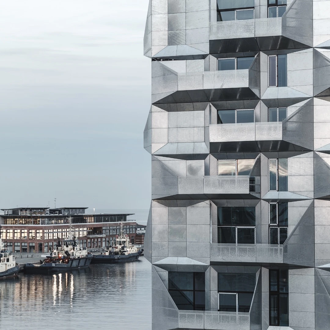 The Silo's galvanized steel facade adds balconies
