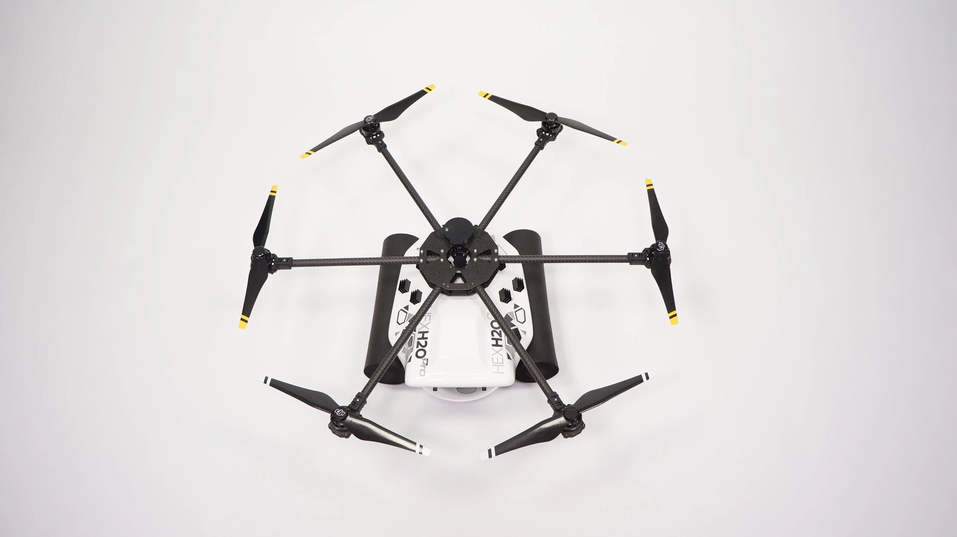 The six-rotor design of the HexH2O makes it less likely to drop from the sky if one prop fails