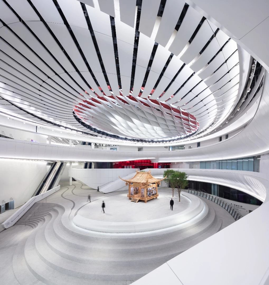 The Xiqu Centre's interior measures 320,000 sq ft (29,728 sq m)