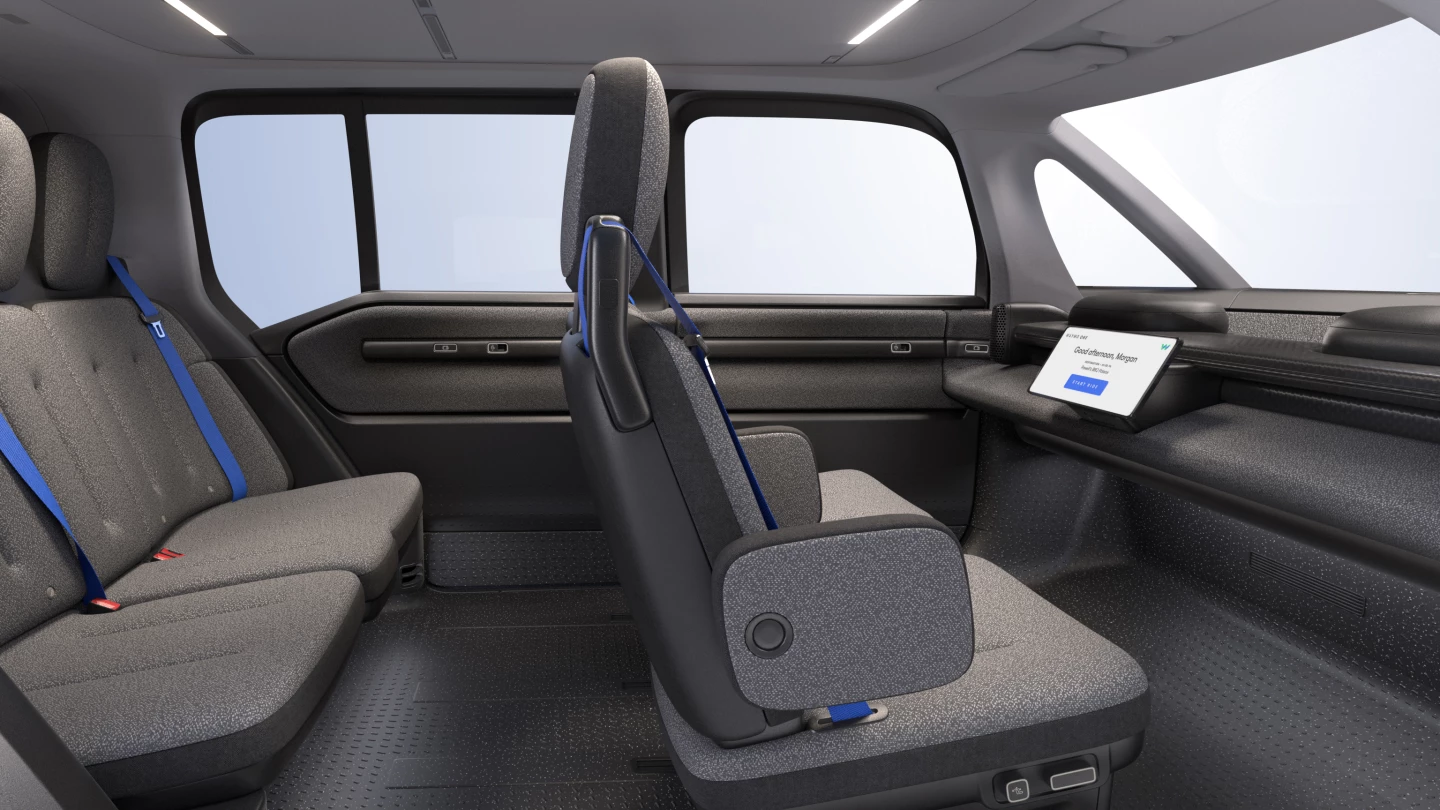 No steering wheel or pedals means extra interior room