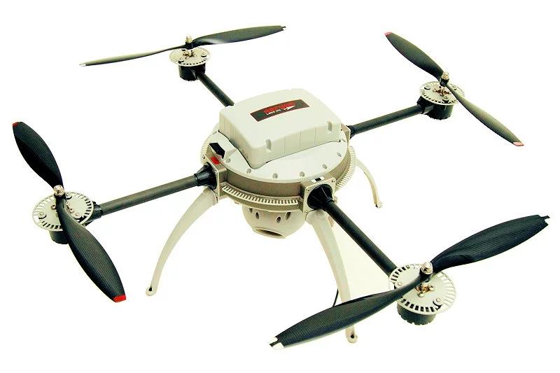 The Aeryon Scout, a commercial UAV designed for surveillance, at 1.4 kg and a 72 cm quadrotor design appears to be the prototype for the IARC Mission Six UAV platforms (Photo: Aeryon Labs)