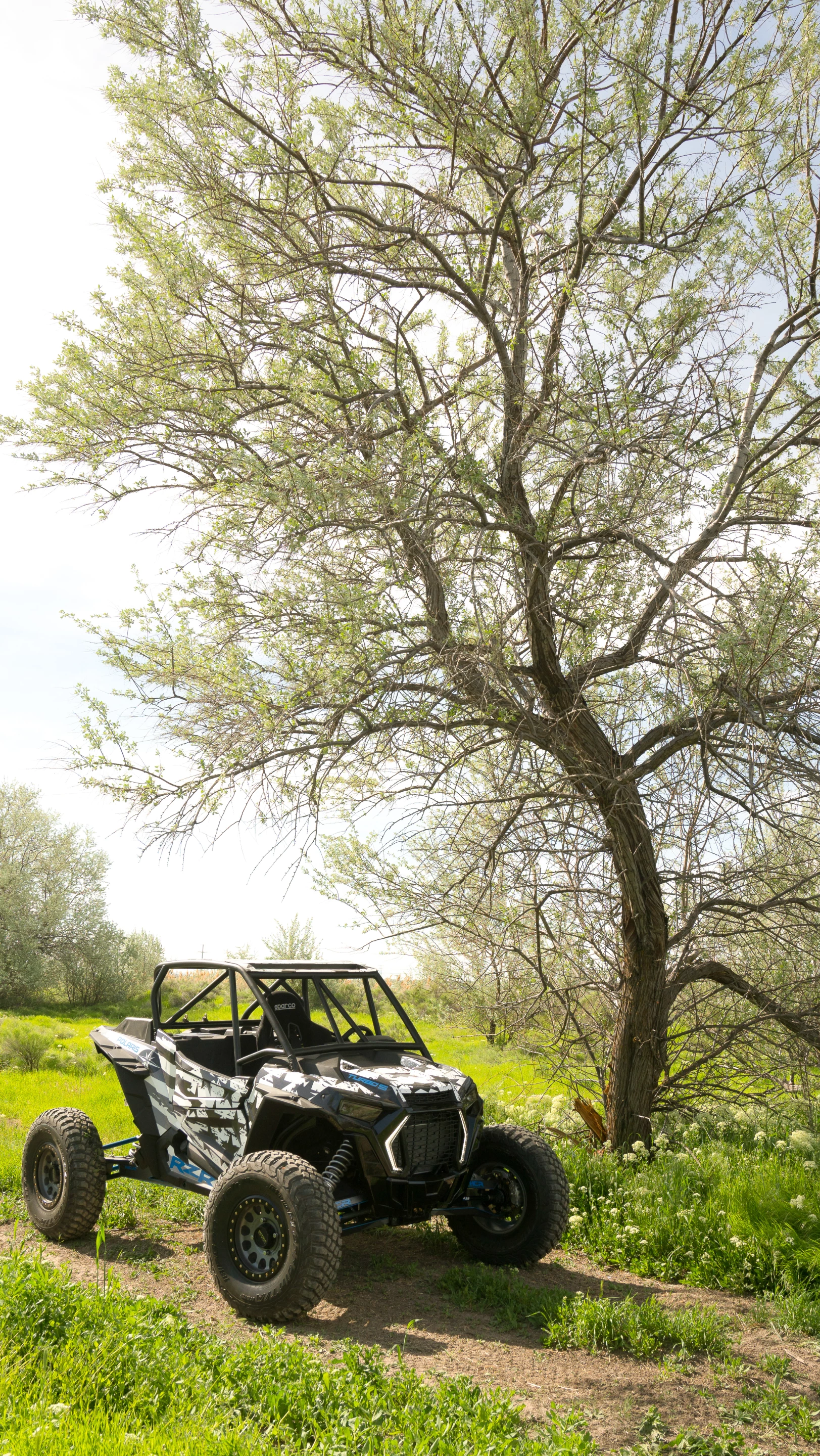 Tanner's souped-up Polaris RZR, ready for the jump