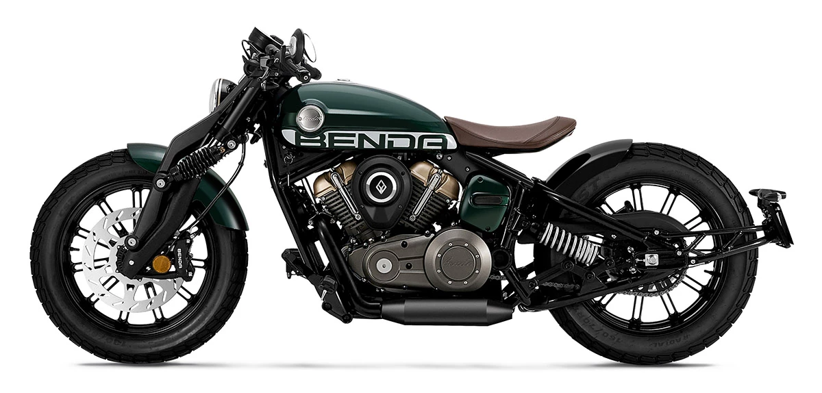 There are plenty of details to admire on this little bobber, from its subtle badging to the finned V-twin to the beautiful colorway
