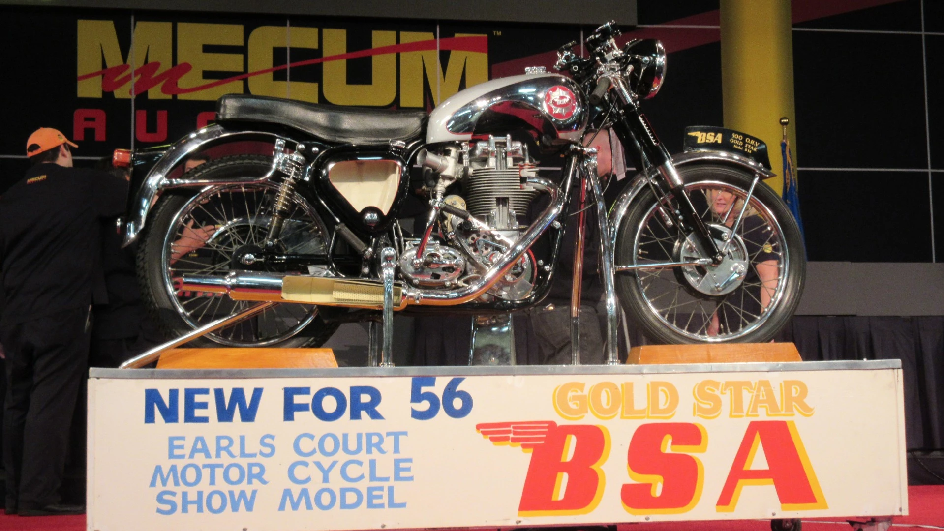 $121,000 – 1956 BSA Gold Star Clubman Cutaway - Mecum Lot S175 is a 1956 BSA Gold Star Clubman Cutaway built by BSA for the 1956 Earls Court (London) Motorcycle Show, the world's most important at the time – the cutaway BSA Gold Star is electrically driven to show movement of the engine internals, wheels and suspension. The mechanical masterpiece was the subject of a feature in Gizmag when the bike went to auction in 2015 but failed to sell. At that time it was expected to fetch between $250,000 and $350,000, roughly 10-20 times the price of a well restored example of the sectionalized model displayed. Whilst the marketplace finally judged it to be worth less than half of that value, it is still the most valuable BSA ever sold at auction. The previously most expensive BSA was the 1973 Triumph TRX Formula 750 triple (it was really a BSA Rocket Three) which sold for $104,760 in Las Vegas in 2014 by Mecum MidAmerica.